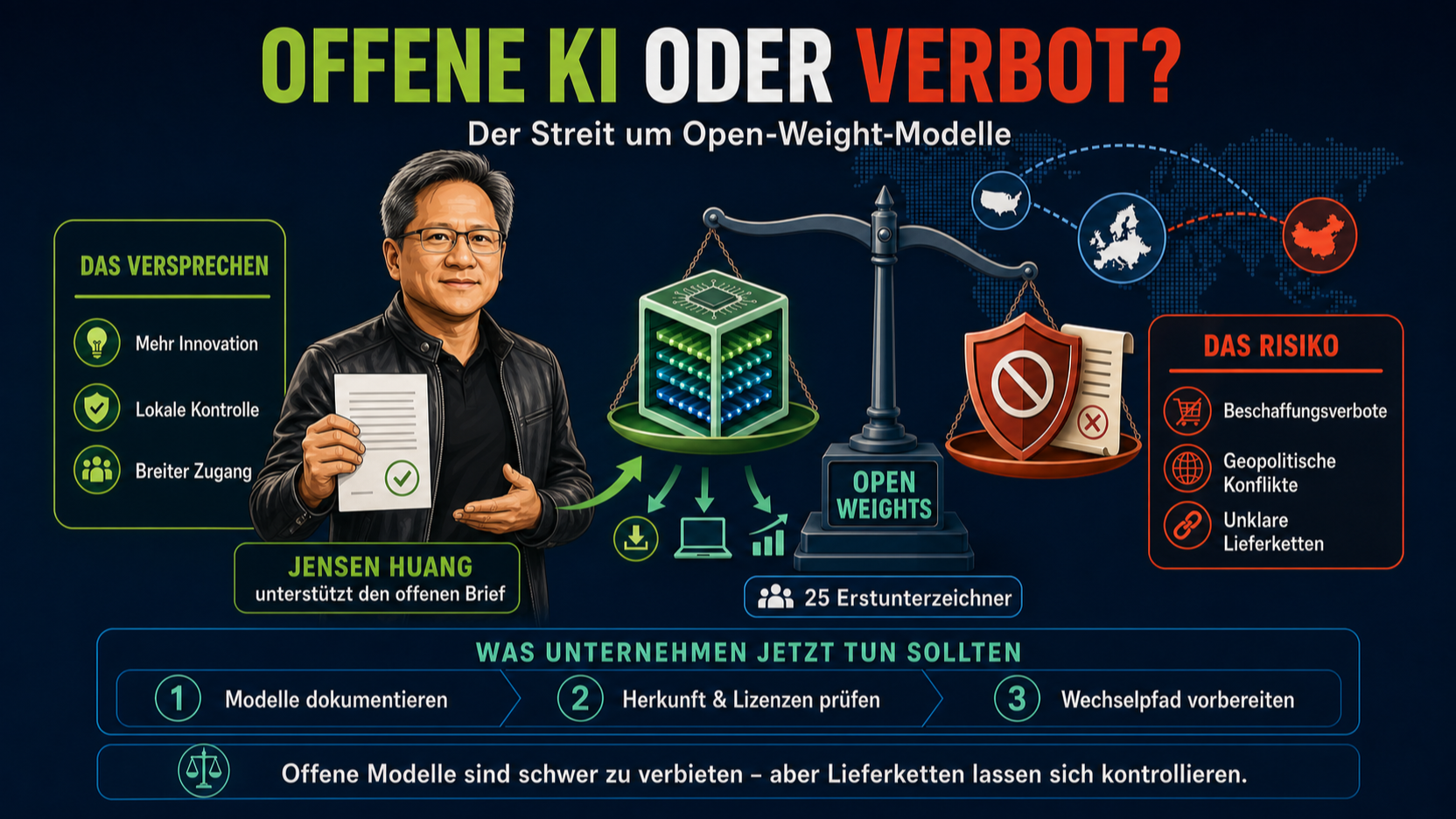 Jensen Huang: offener Brief gegen Einschränkung von Open Weight Modellen