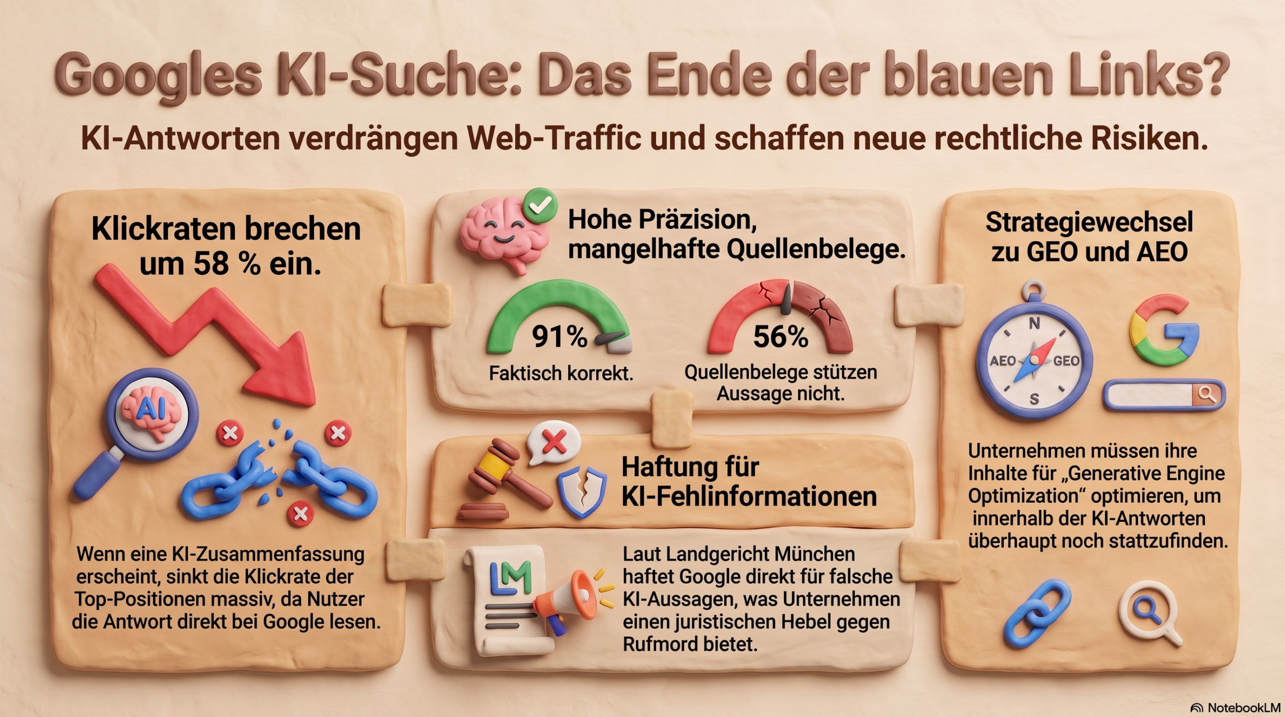 Google KI-Suche ersetzt Links: Klicks brechen ein