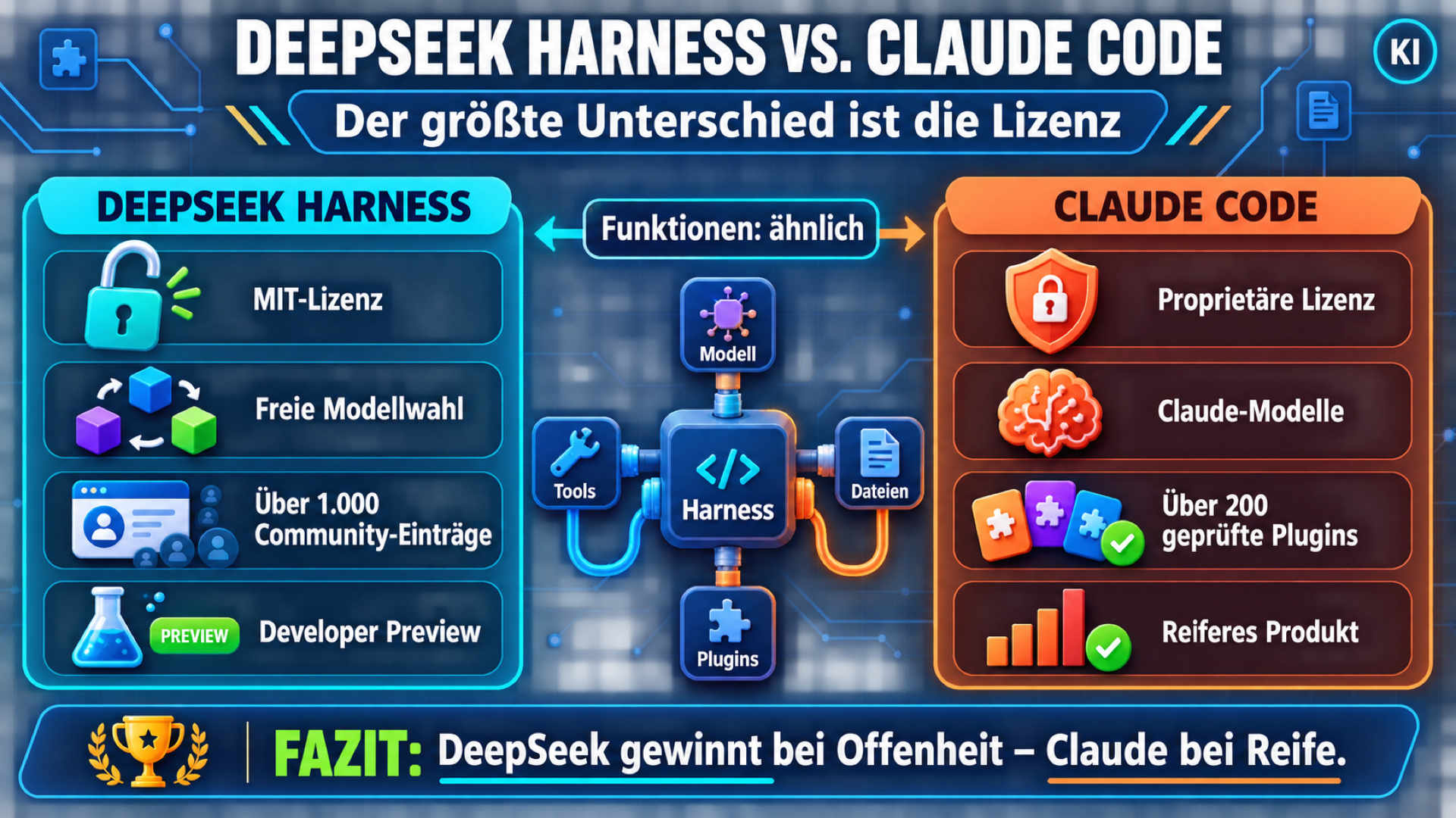 DeepSeek Harness gegen Claude Code: Lizenz entscheidet